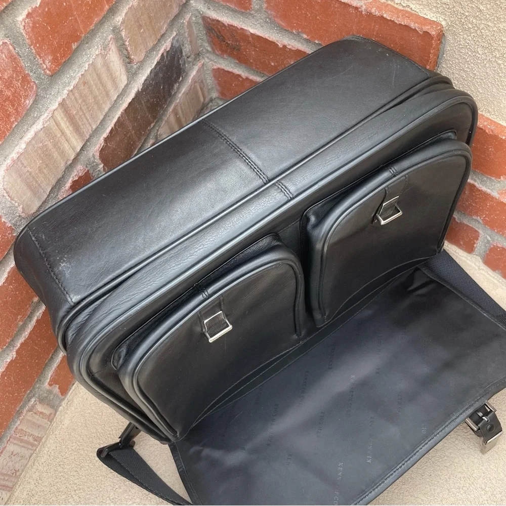 Kenneth Cole New York Large Vegan Briefcase with Laptop sleeve in Black